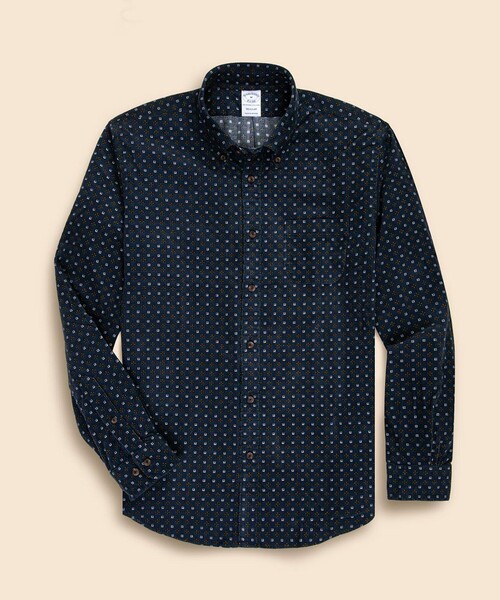 BROOKS BROTHERS(ブルックスブラザーズ)の「コットン 21-Waleコーデュロイ フーラードプリント カジュアルシャツ Regular Fit(シャツ/ブラウス・メンズ・ネイビー・X-SMALL/X-LARGE/SMALL/MEDIUM/LARGE)」の1枚目の写真