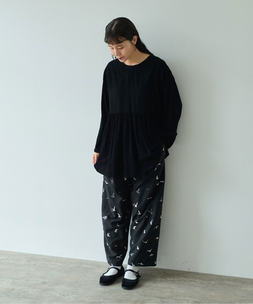 yuni（ユニ　）の「bird刺繍　drawstrings パンツ（その他パンツ・レディース・ブラック・FREE）」の7枚目の写真
