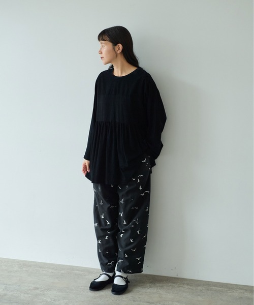 yuni（ユニ　）の「bird刺繍　drawstrings パンツ（その他パンツ・レディース・ブラック・FREE）」の8枚目の写真