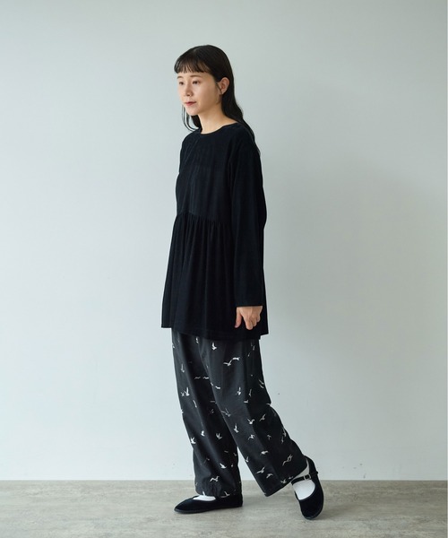 yuni（ユニ　）の「bird刺繍　drawstrings パンツ（その他パンツ・レディース・ブラック・FREE）」の5枚目の写真