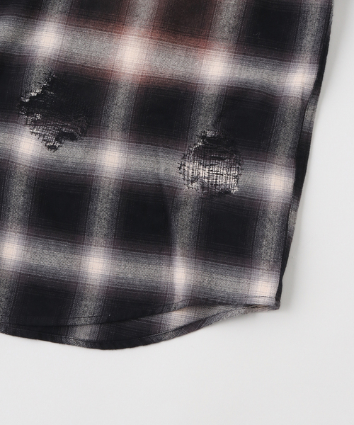 JOINT WORKS（ジョイントワークス）の「J オンブレ― ダメージシャツ（シャツ/ブラウス・メンズ・ブラック/ブルー系その他・MEDIUM/LARGE）」の9枚目の写真