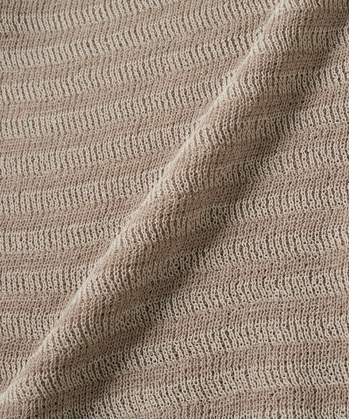 SEAGREEN(シーグリーン)の「SEAGREEN(シーグリーン) PAPER KNIT BORDER CARDIGAN(カーディガン/ボレロ・メンズ・ベージュ/ブルー・4/3/2)」の4枚目の写真