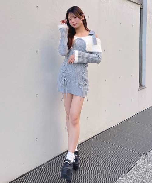 オフショルニットワンピース（ワンピース）｜one way（ワンウェイ）の