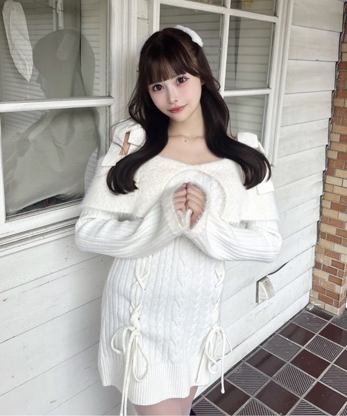 オフショルニットワンピース（ワンピース）｜one way（ワンウェイ）の