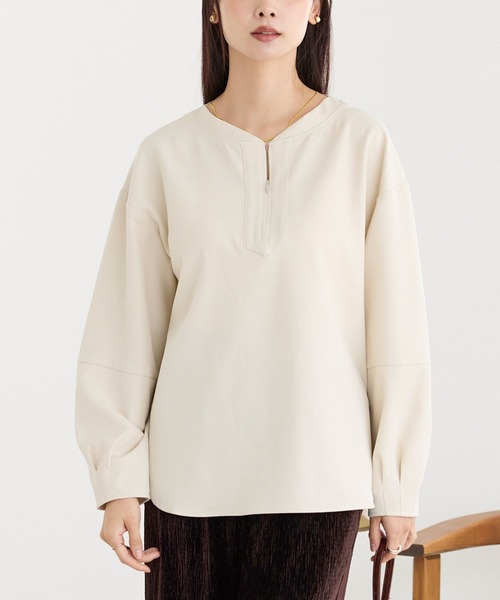 LAVEANGE（ラビアンジェ）の「タックスリーブブラウス（シャツ/ブラウス・レディース・ブラック/ベージュ・M/5L/4L/3L/LL）」の14枚目の写真