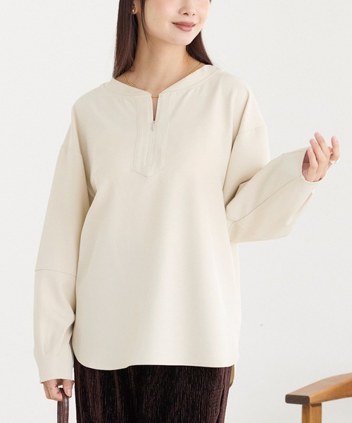 LAVEANGE（ラビアンジェ）の「タックスリーブブラウス（シャツ/ブラウス・レディース・ブラック/ベージュ・M/5L/4L/3L/LL）」の15枚目の写真