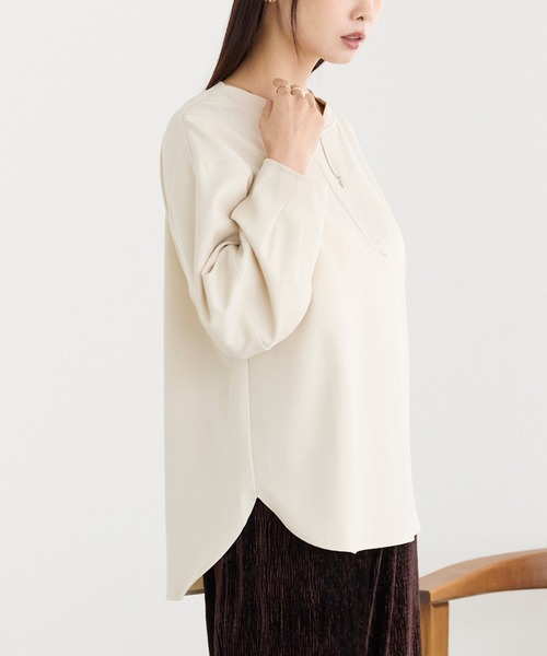LAVEANGE（ラビアンジェ）の「タックスリーブブラウス（シャツ/ブラウス・レディース・ブラック/ベージュ・M/5L/4L/3L/LL）」の16枚目の写真