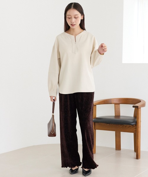LAVEANGE（ラビアンジェ）の「タックスリーブブラウス（シャツ/ブラウス・レディース・ブラック/ベージュ・M/5L/4L/3L/LL）」の20枚目の写真