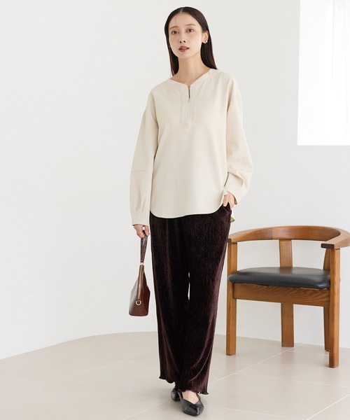 LAVEANGE（ラビアンジェ）の「タックスリーブブラウス（シャツ/ブラウス・レディース・ブラック/ベージュ・M/5L/4L/3L/LL）」の21枚目の写真