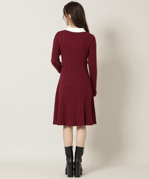 WILLSELECTION（ウィルセレクション）の「ポロカラーフレアニットワンピース（ワンピース・レディース・ボルドー/ブラック/チャコールグレー/ブルー・FREE）」の6枚目の写真