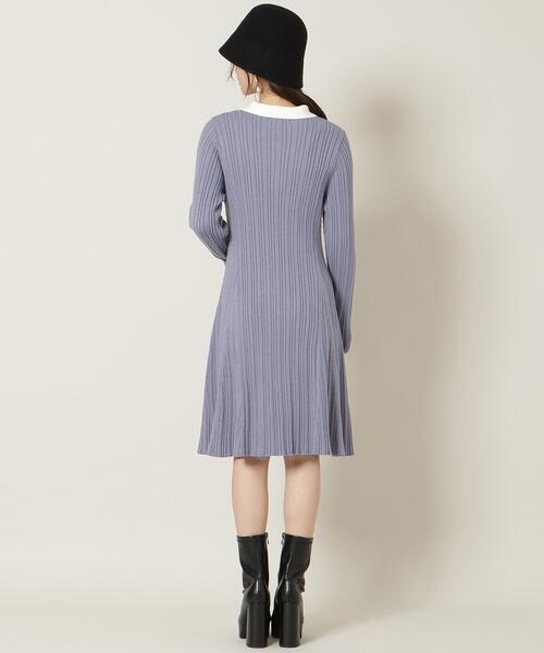 WILLSELECTION（ウィルセレクション）の「ポロカラーフレアニットワンピース（ワンピース・レディース・ボルドー/ブラック/チャコールグレー/ブルー・FREE）」の21枚目の写真