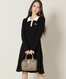 WILLSELECTION | ポロカラーフレアニットワンピース(ワンピース)