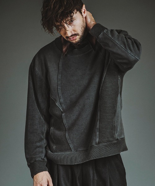NO ID.（ノーアイディ）の「msw1810-ﾁｪﾝｼﾞﾝｸﾞﾆｯﾄBIG-PO プルオーバー(857010-361K)（スウェット・メンズ・グレー/ブラック・ONE SIZE）」の4枚目の写真