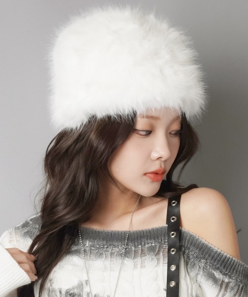 SPINNS(スピンズ)の「フェイクファーハット(ハット・レディース・ベージュ/アイボリー・ONESIZE)」の8枚目の写真