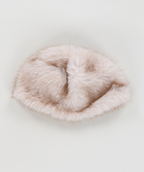 SPINNS(スピンズ)の「フェイクファーハット(ハット・レディース・ベージュ/アイボリー・ONESIZE)」の5枚目の写真