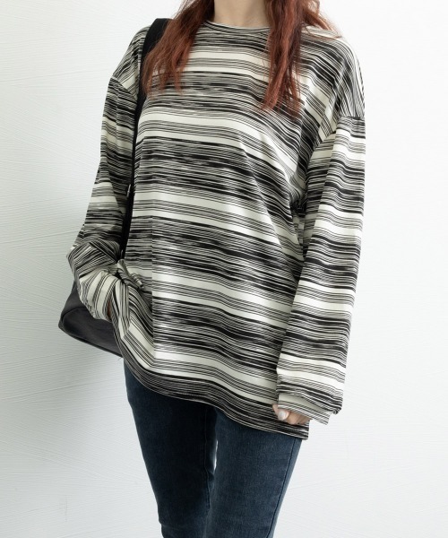 Miniministore(ミニミニストア)の「Tシャツ 韓国風 カットソートップス春秋(Tシャツ/カットソー・レディース・ピンク/ブラック/ブルー/カーキ・FREE)」の15枚目の写真
