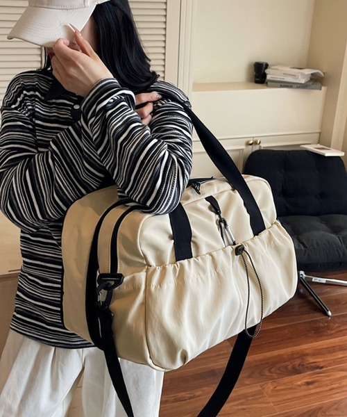 aimoha(アイモハ)の「【B.A.G】拡張できるボストンバッグ(トートバッグ・レディース・ブラック/ベージュ/オフホワイト・FREE)」の2枚目の写真