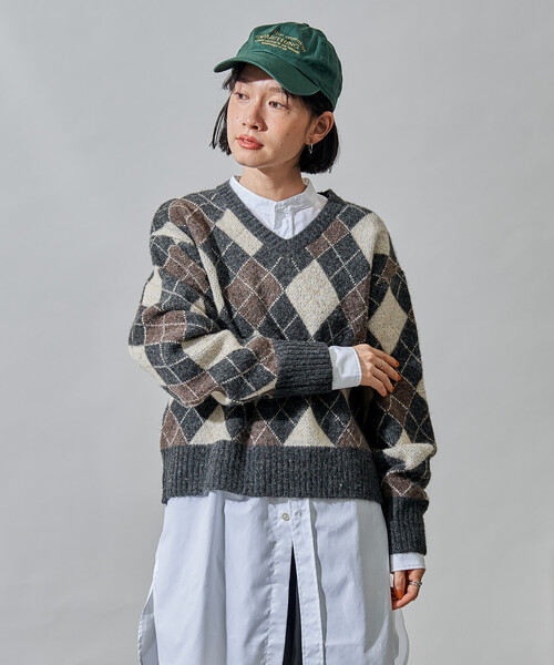 セール】アーガイルVネックニット（ニット/セーター）｜FREAK'S STORE
