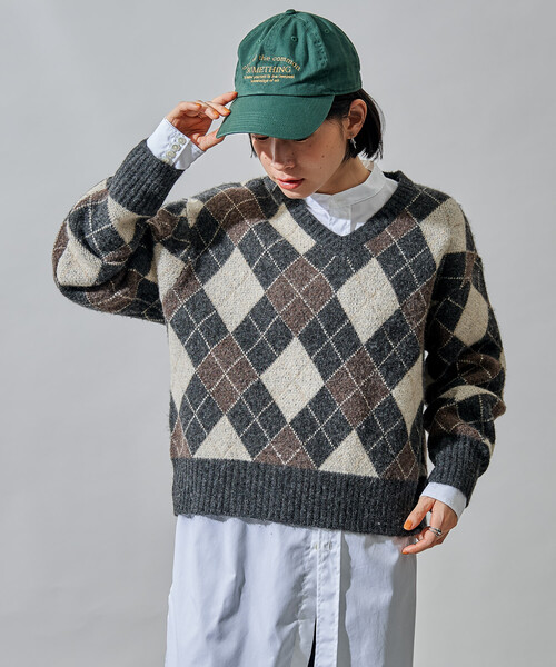 セール】アーガイルVネックニット（ニット/セーター）｜FREAK'S STORE