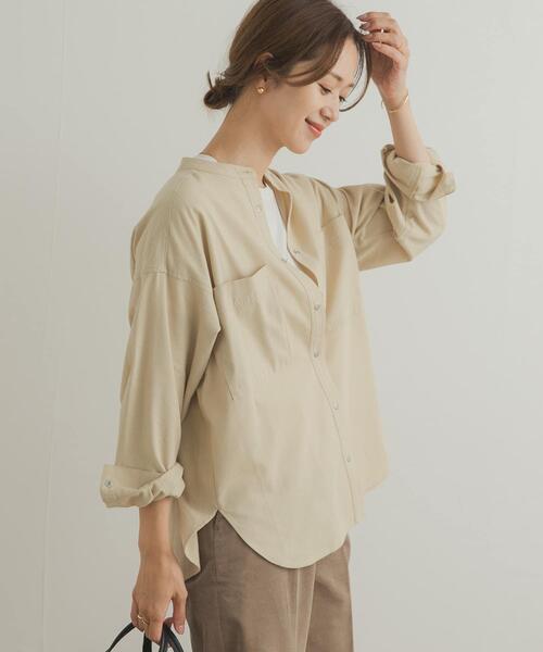 URBAN RESEARCH DOORS（アーバンリサーチドアーズ）の「微起毛バンドカラーシャツ（シャツ/ブラウス・レディース・グレー系その他/ナチュラル・MEDIUM）」の10枚目の写真