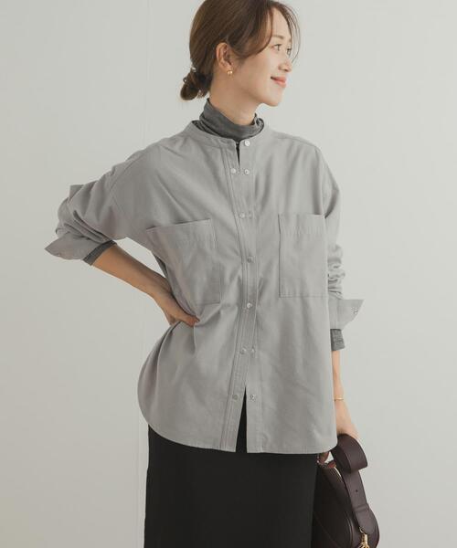 URBAN RESEARCH DOORS（アーバンリサーチドアーズ）の「微起毛バンドカラーシャツ（シャツ/ブラウス・レディース・グレー系その他/ナチュラル・MEDIUM）」の19枚目の写真