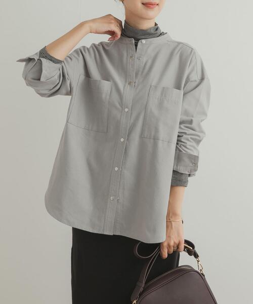 URBAN RESEARCH DOORS（アーバンリサーチドアーズ）の「微起毛バンドカラーシャツ（シャツ/ブラウス・レディース・グレー系その他/ナチュラル・MEDIUM）」の8枚目の写真