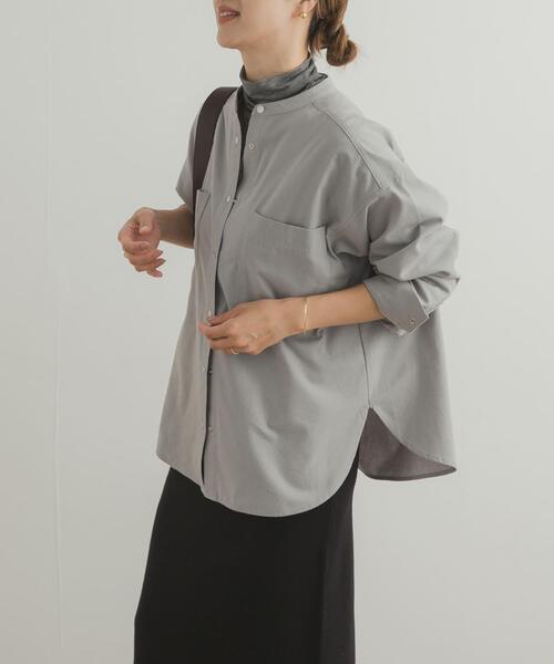 URBAN RESEARCH DOORS（アーバンリサーチドアーズ）の「微起毛バンドカラーシャツ（シャツ/ブラウス・レディース・グレー系その他/ナチュラル・MEDIUM）」の6枚目の写真