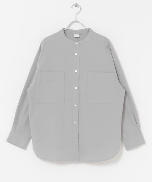 URBAN RESEARCH DOORS（アーバンリサーチドアーズ）の「微起毛バンドカラーシャツ（シャツ/ブラウス・レディース・グレー系その他/ナチュラル・MEDIUM）」の4枚目の写真