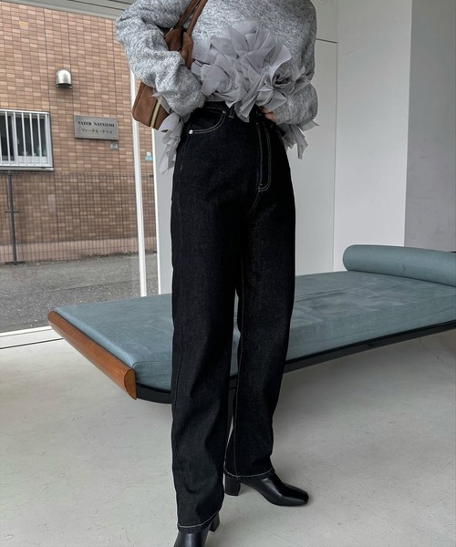 セール】elastic waist more high denim PT（デニムパンツ