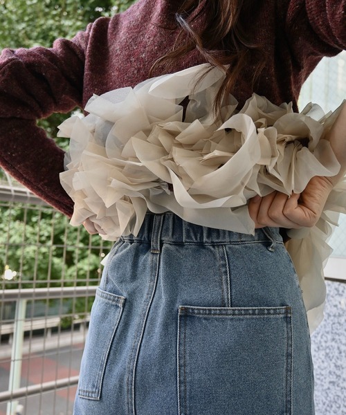 WILLFULLY(ウィルフリー)の「elastic waist more high denim PT(デニムパンツ・レディース・ブラック/ブルー・S/M)」の10枚目の写真
