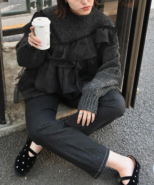 WILLFULLY(ウィルフリー)の「elastic waist more high denim PT(デニムパンツ・レディース・ブラック/ブルー・S/M)」の16枚目の写真