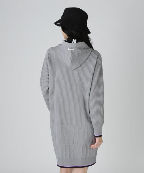 超美品☆PEARLY GATES ポリエステルアーンmmフーディニットワンピース PEARLY GATES】ポリエステルヤーンmmフーディニットワンピース 【公式