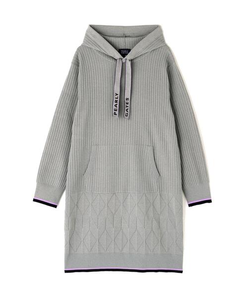 超美品☆PEARLY GATES ポリエステルアーンmmフーディニットワンピース PEARLY GATES】ポリエステルヤーンmmフーディニットワンピース 【公式