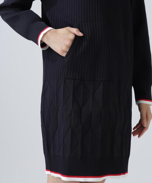 超美品☆PEARLY GATES ポリエステルアーンmmフーディニットワンピース PEARLY GATES】ポリエステルヤーンmmフーディニットワンピース 【公式