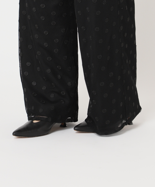 SLOBE IENA（スローブイエナ）の「【Jeu de Coeurs & Pois】ドットレースパンツ（その他パンツ・レディース・ブラック・36/38）」の4枚目の写真