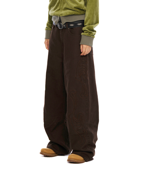 AAKAM(アーカム)の「Needlework Wave Cotton Pants (Brown)(その他パンツ・レディース・その他・1/2)」の1枚目の写真