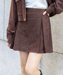 clear | フェイクスエードボックスプリーツミニスカート[大人 フェミニン ガーリー]≪AW新作≫(スカート)