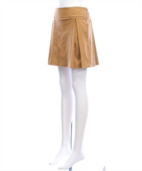 clear（クリア）の「フェイクスエードボックスプリーツミニスカート[大人 フェミニン ガーリー]≪AW新作≫（スカート・レディース・ブラウン/キャメル・F）」の5枚目の写真