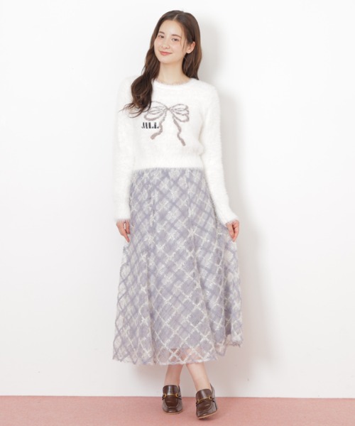 JILL by JILL STUART(ジルバイジルスチュアート)の「◇エンブロイダリーシアーチェック(スカート・レディース・ブラック系その他/ホワイト系その他/ブルー系その他・FREE)」の7枚目の写真