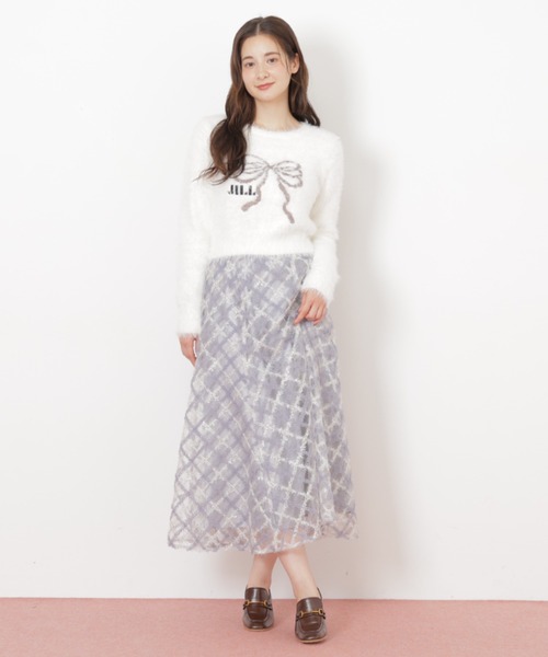 JILL by JILL STUART(ジルバイジルスチュアート)の「◇エンブロイダリーシアーチェック(スカート・レディース・ブラック系その他/ホワイト系その他/ブルー系その他・FREE)」の8枚目の写真