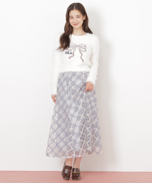 JILL by JILL STUART(ジルバイジルスチュアート)の「◇エンブロイダリーシアーチェック(スカート・レディース・ブラック系その他/ホワイト系その他/ブルー系その他・FREE)」の9枚目の写真