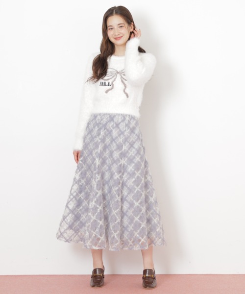 JILL by JILL STUART(ジルバイジルスチュアート)の「◇エンブロイダリーシアーチェック(スカート・レディース・ブラック系その他/ホワイト系その他/ブルー系その他・FREE)」の6枚目の写真