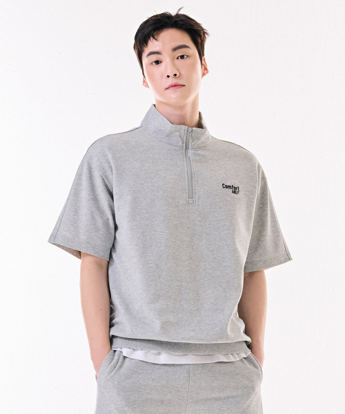 CHASECULT(チェイスカルト)の「共用クーリングコットンアノラック半袖Tシャツ-DBRU5812D0B(その他トップス・メンズ・ライトグレー・90/100/95/105)」の1枚目の写真