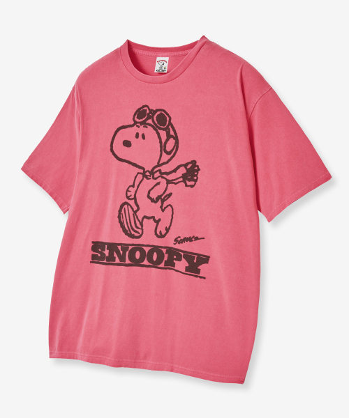 VTWO(ブイツー)の「パイロットジョギングスヌーピー ピグメントTシャツ (RED)(Tシャツ/カットソー・レディース・その他・SMALL/MEDIUM/LARGE)」の2枚目の写真