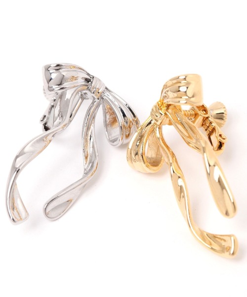 Heather（ヘザー）の「モチーフリボンイヤリング　608745（イヤリング・レディース・シルバー/ゴールド・ONE SIZE）」の4枚目の写真