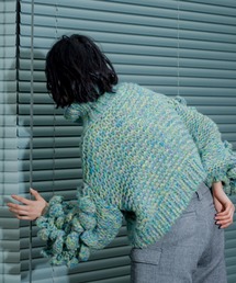 Pompon Sleeve Turtle Knit / ポンポンスリーブタートルニット