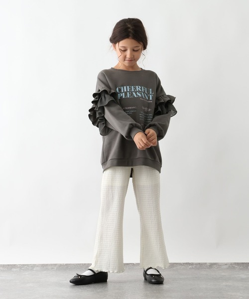 GLOBAL WORK(グローバルワーク)の「あったか乾きやすいフリルスウェット/608330(スウェット・キッズ・サックスブルー/アイボリー/チャコールグレー・160cm/130cm/140cm/150cm)」の18枚目の写真