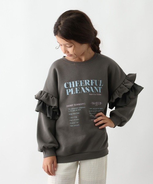 GLOBAL WORK(グローバルワーク)の「あったか乾きやすいフリルスウェット/608330(スウェット・キッズ・サックスブルー/アイボリー/チャコールグレー・160cm/130cm/140cm/150cm)」の15枚目の写真