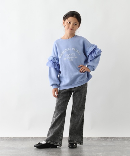 GLOBAL WORK(グローバルワーク)の「あったか乾きやすいフリルスウェット/608330(スウェット・キッズ・サックスブルー/アイボリー/チャコールグレー・160cm/130cm/140cm/150cm)」の8枚目の写真