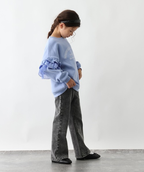 GLOBAL WORK(グローバルワーク)の「あったか乾きやすいフリルスウェット/608330(スウェット・キッズ・サックスブルー/アイボリー/チャコールグレー・160cm/130cm/140cm/150cm)」の9枚目の写真